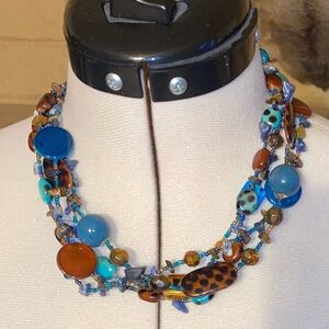 Turquoise and Brown beaded neckalace